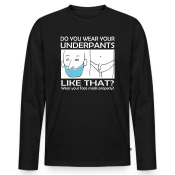 Lustiger Corona Spruch - Männer Premium Bio Langarmshirt - Schwarz - Vorne - Nico (187cm)