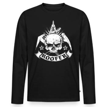 couvreur - T-shirt manches longues Premium bio Homme - noir - Devant - Nico (187cm)