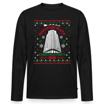 Nakatomi Plaza Christmas Party 1988 Ugly Christmas - Men's Premium Organic Long Sleeve Shirt - black - Front - Nico (187cm)