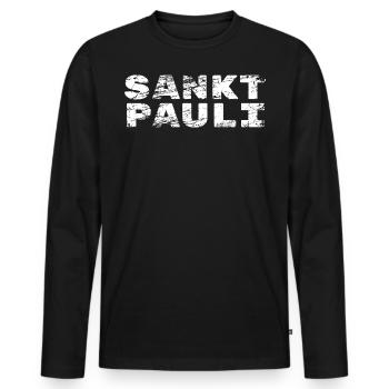 conception de st paulians st pauli - T-shirt manches longues Premium bio Homme - noir - Devant - Nico (187cm)