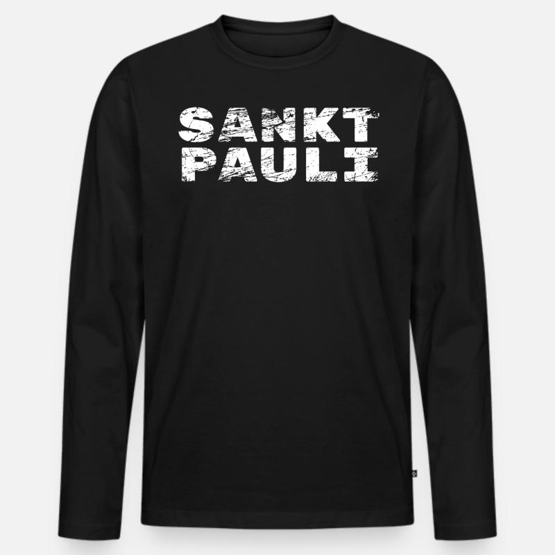st paulianer st pauli design - Männer Premium Bio Langarmshirt - Schwarz