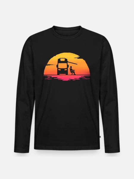 Sunrise Camper Camping Wohnmobil - Männer Premium Bio Langarmshirt - Schwarz
