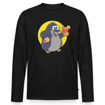Maulwurf - Männer Premium Bio Langarmshirt - Schwarz - Vorne - Nico (187cm)