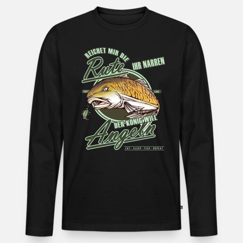Geschenkidee für Angler - Männer Premium Bio Langarmshirt - Schwarz