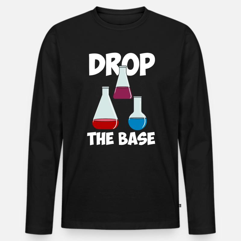 Drop The Base Wissenschaft - Männer Premium Bio Langarmshirt - Schwarz