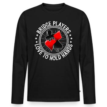 Jeu de cartes Bridge Player - T-shirt manches longues Premium bio Homme - noir - Devant - Nico (187cm)