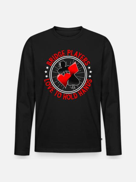 Bridge Player Card Game - Men's Premium Organic Long Sleeve Shirt - black