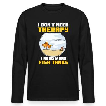 Pas de thérapie J’ai besoin de plus d’aquariums aquarium - T-shirt manches longues Premium bio Homme - noir - Devant - Nico (187cm)
