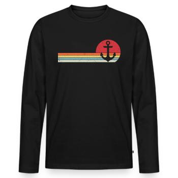Anker Segler Geschenk vom Bootskapitän - Männer Premium Bio Langarmshirt - Schwarz - Vorne - Nico (187cm)