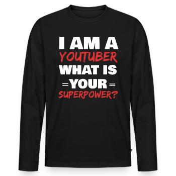 Youtuber Youtube gift idea friends profession hobby - Men's Premium Organic Long Sleeve Shirt - black - Front - Nico (187cm)
