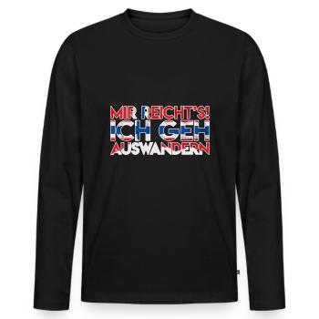 Norwegen Angeln Auswandern Geschenk - Männer Premium Bio Langarmshirt - Schwarz - Vorne - Nico (187cm)