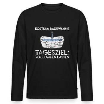 Vintage Badewanne Spruch Witzig Karneval Fasching - Männer Premium Bio Langarmshirt - Schwarz - Vorne - Nico (187cm)