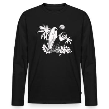 Planches de surf - T-shirt manches longues Premium bio Homme - noir - Devant - Nico (187cm)