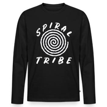 Spiral Tribe Tekno Tribe Free Party Spiral Rave - Men's Premium Organic Long Sleeve Shirt - black - Front - Nico (187cm)