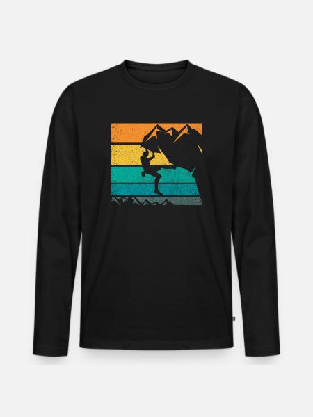 Mountaineer climbing - Men's Premium Organic Long Sleeve Shirt - black