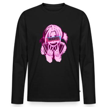 Manga Shirt Anime for Girls Waifu - Men's Premium Organic Long Sleeve Shirt - black - Front - Nico (187cm)