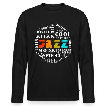 Jazz styles Jazz genre with jazz - Men's Premium Organic Long Sleeve Shirt - black - Front - Nico (187cm)