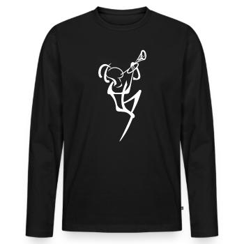 Sax Shirt Männer und Frauen Saxophonist Jazz Day - Männer Premium Bio Langarmshirt - Schwarz - Vorne - Nico (187cm)
