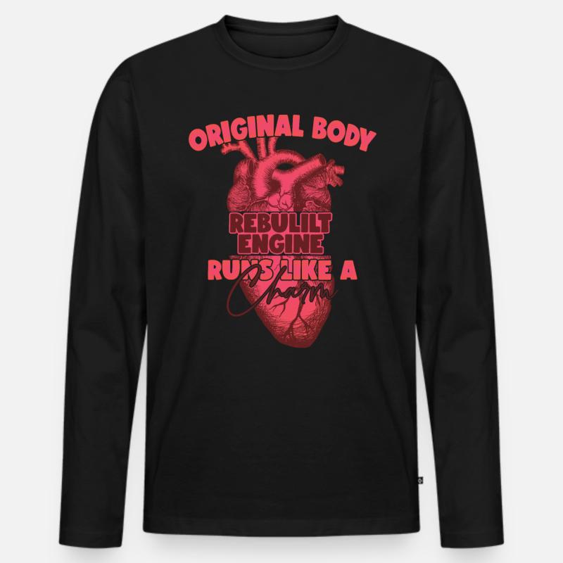 Operation am offenen Herzen - Männer Premium Bio Langarmshirt - Schwarz