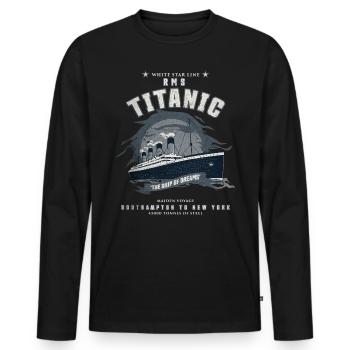 Vintage Titanic amant Noël cadeaux d’anniversaire - T-shirt manches longues Premium bio Homme - noir - Devant - Nico (187cm)