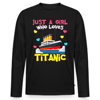 RMS Titanic Gifts for Girls Titanic Lovers Ship - Men's Premium Organic Long Sleeve Shirt - black - Front - Nico (187cm)