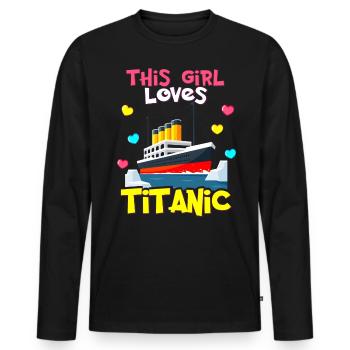 RMS Titanic Gifts for Girls Titanic Lovers Ship - Men's Premium Organic Long Sleeve Shirt - black - Front - Nico (187cm)