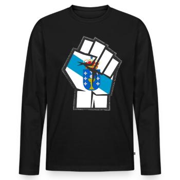 Galice, drapeau galicien, bandeira do orgullo - T-shirt manches longues Premium bio Homme - noir - Devant - Nico (187cm)