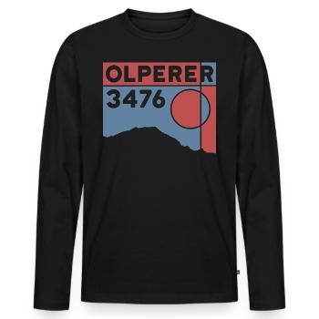 Olperer Nordgrat Brücke Überschreitung Wanderung - Männer Premium Bio Langarmshirt - Schwarz - Vorne - Nico (187cm)