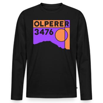 Olperer Hochtour Traversée Zillertal Souvenir - T-shirt manches longues Premium bio Homme - noir - Devant - Nico (187cm)