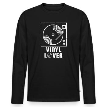 Record Collector: Vinyl Lover - Männer Premium Bio Langarmshirt - Schwarz - Vorne - Nico (187cm)