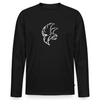 Motif d'aigle ou de faucon très cool en cadeau - T-shirt manches longues Premium bio Homme - noir - Devant - Nico (187cm)