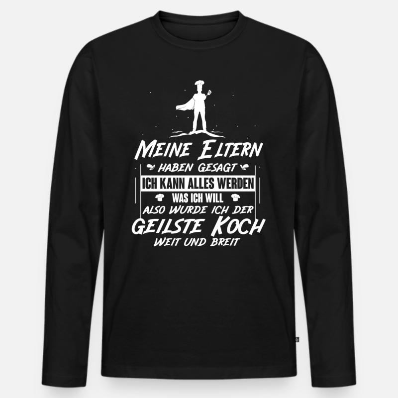 Super Koch Chefkoch Kochen Geschenkidee - Männer Premium Bio Langarmshirt - Schwarz