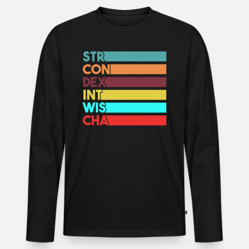 Gamer Stats Geschenk - Männer Premium Bio Langarmshirt - Schwarz