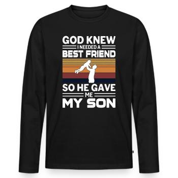 My Best Friend My Son - Männer Premium Bio Langarmshirt - Schwarz - Vorne - Nico (187cm)