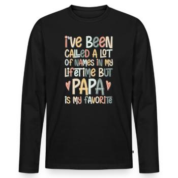 i've been called papa - Männer Premium Bio Langarmshirt - Schwarz - Vorne - Nico (187cm)