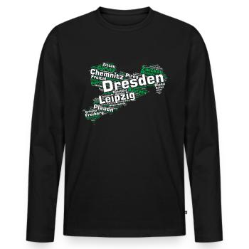 Saxony State: Saxon cities - Men's Premium Organic Long Sleeve Shirt - black - Front - Nico (187cm)