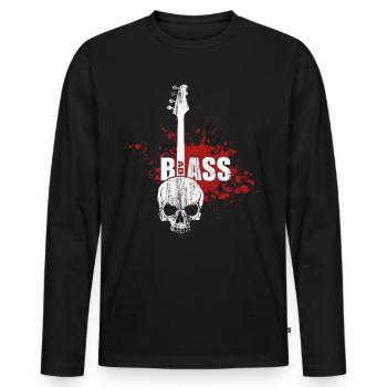 Bass Badass - T-shirt manches longues Premium bio Homme - noir - Devant - Nico (187cm)