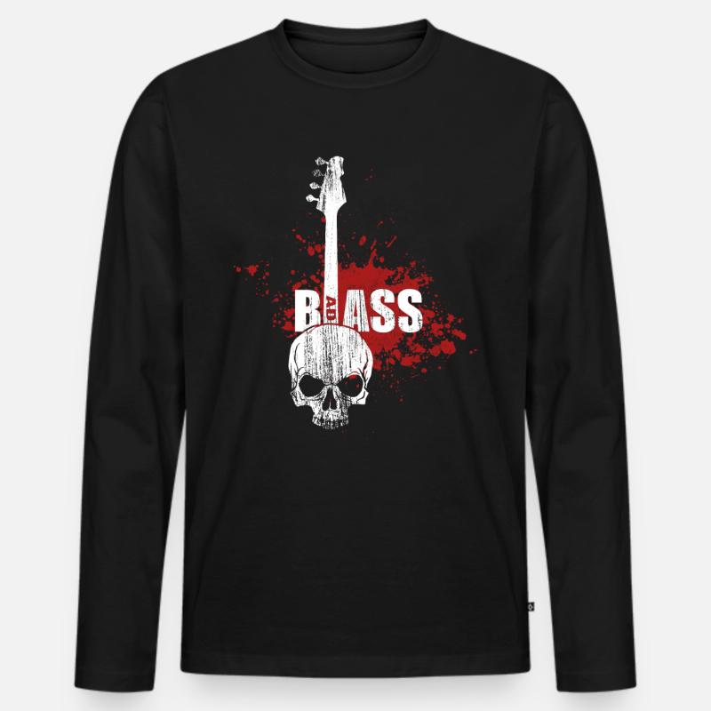 Bass Badass - Männer Premium Bio Langarmshirt - Schwarz