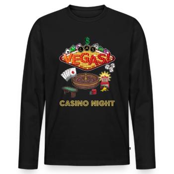 Casino Vegas Poker Blackjack Roulette Gambling - Men's Premium Organic Long Sleeve Shirt - black - Front - Nico (187cm)