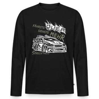 Drift Auto Tuning - Fährste quer siehste mehr! - Männer Premium Bio Langarmshirt - Schwarz - Vorne - Nico (187cm)