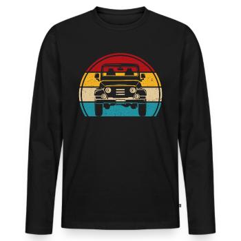 Retro Offroad SUV 4x4 Geländewagen - Männer Premium Bio Langarmshirt - Schwarz - Vorne - Nico (187cm)