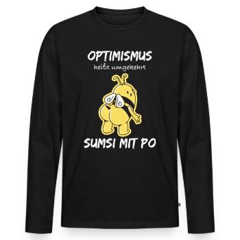 Optimismus sumsi mit po - Männer Premium Bio Langarmshirt - Schwarz - Vorne - Nico (187cm)