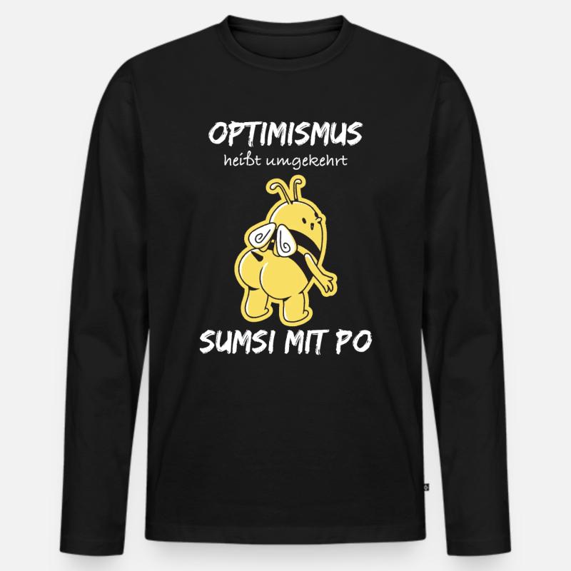 Optimismus sumsi mit po - Männer Premium Bio Langarmshirt - Schwarz