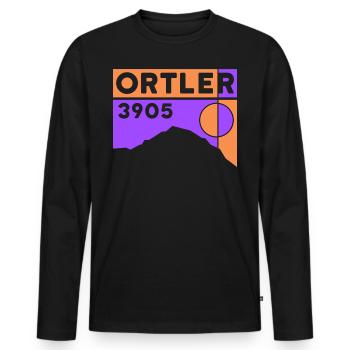 Ortler ascent, hike, ski tour, Solda, Italy - Men's Premium Organic Long Sleeve Shirt - black - Front - Nico (187cm)