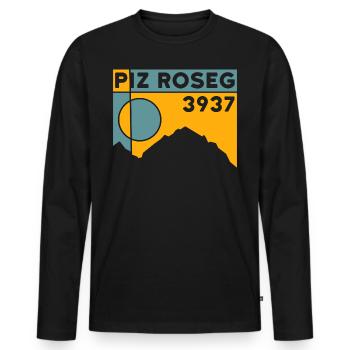Piz Roseg Trail Running Bernina Hochtour Ski Tour - T-shirt manches longues Premium bio Homme - noir - Devant - Nico (187cm)