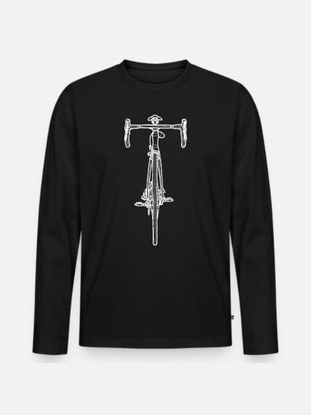 Conception de vélo de route - T-shirt manches longues Premium bio Homme - noir