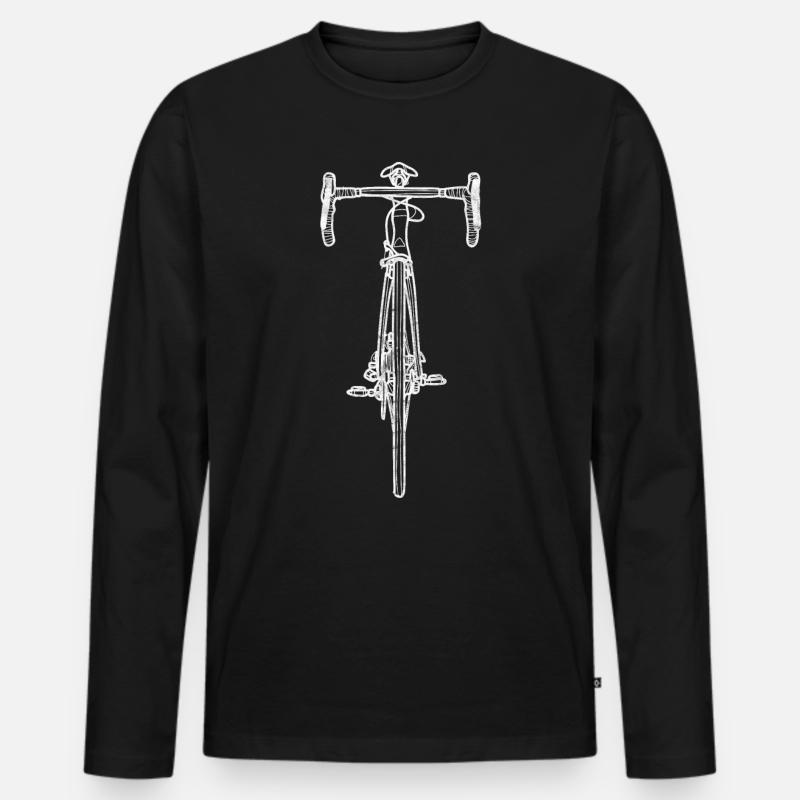 Rennrad Design - Männer Premium Bio Langarmshirt - Schwarz