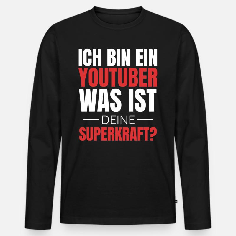 Youtuber Youtube Geschenkidee Vloger - Männer Premium Bio Langarmshirt - Schwarz