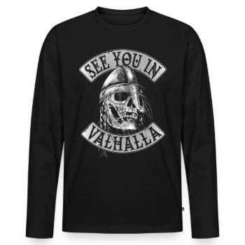 See You In Valhalla - T-shirt manches longues Premium bio Homme - noir - Devant - Nico (187cm)