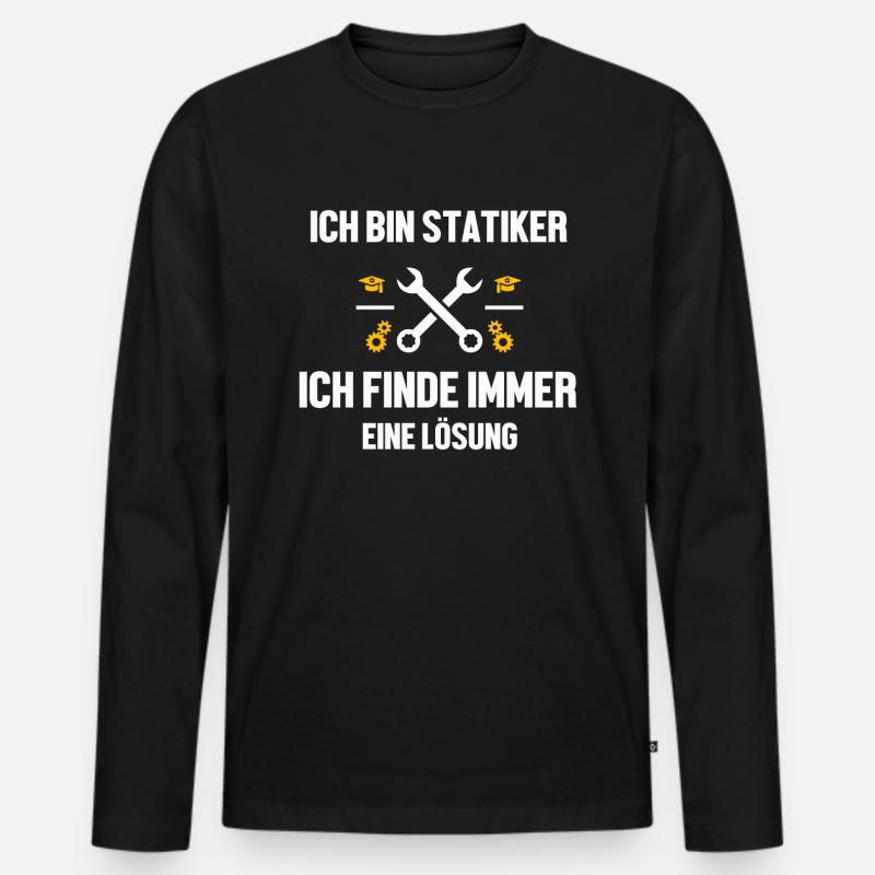 Statiker lustiger Spruch - Männer Premium Bio Langarmshirt - Schwarz